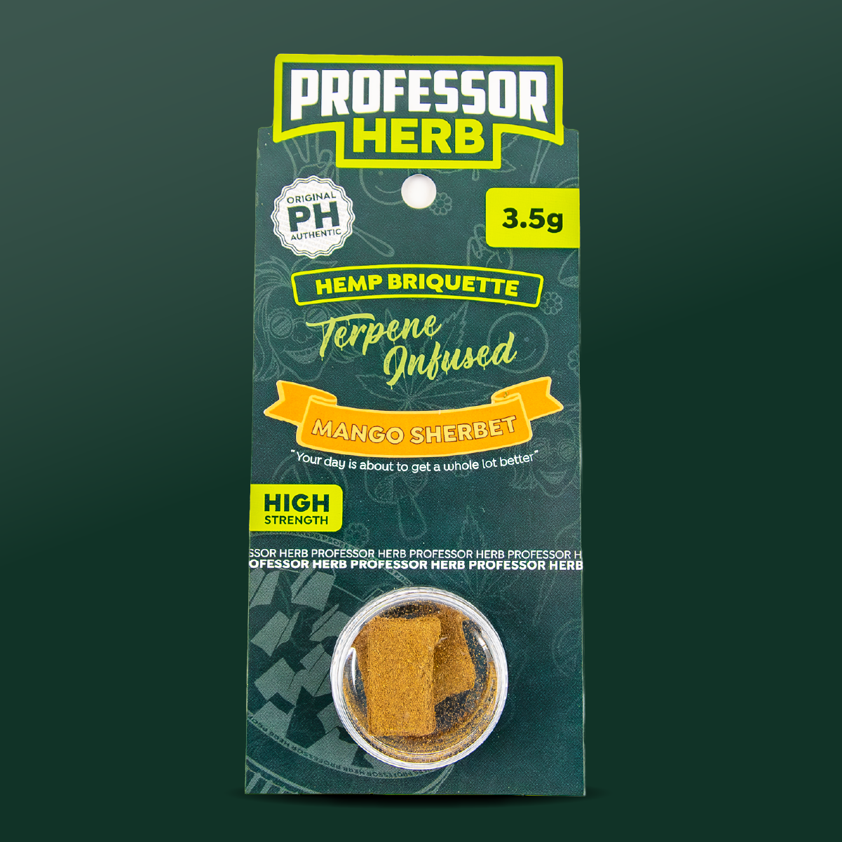 Professor Herb Hemp Briquette Hash (3.5g) x5 Pouches - Mango Sherbet