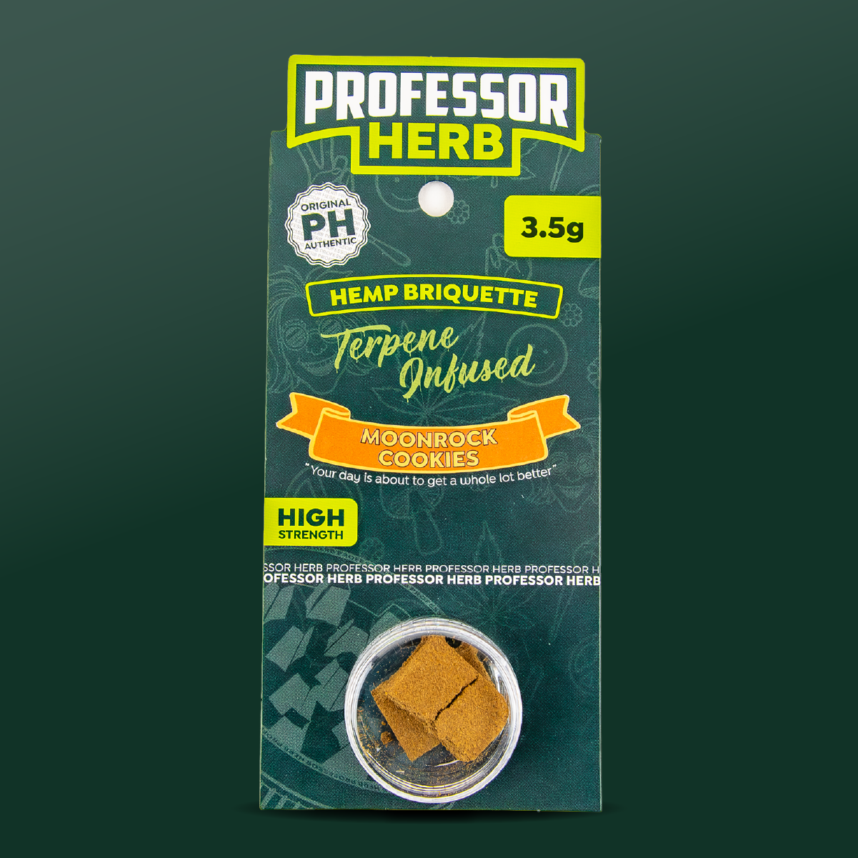 Professor Herb Hemp Briquette Hash (3.5g) x5 Pouches - Moonrock Cookies