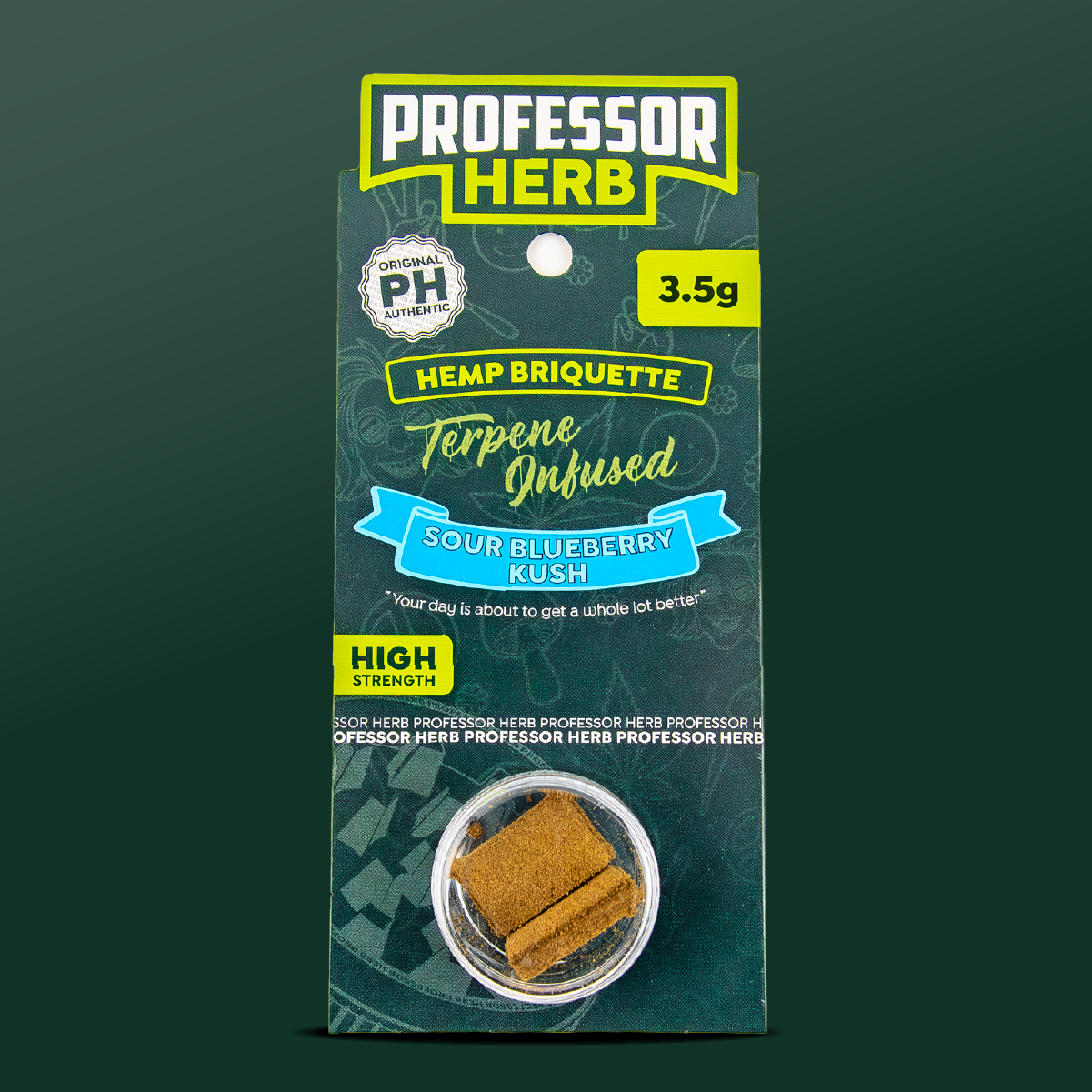 Professor Herb Hemp Briquette Hash (3.5g) x5 Pouches - Sour Blueberry Kush