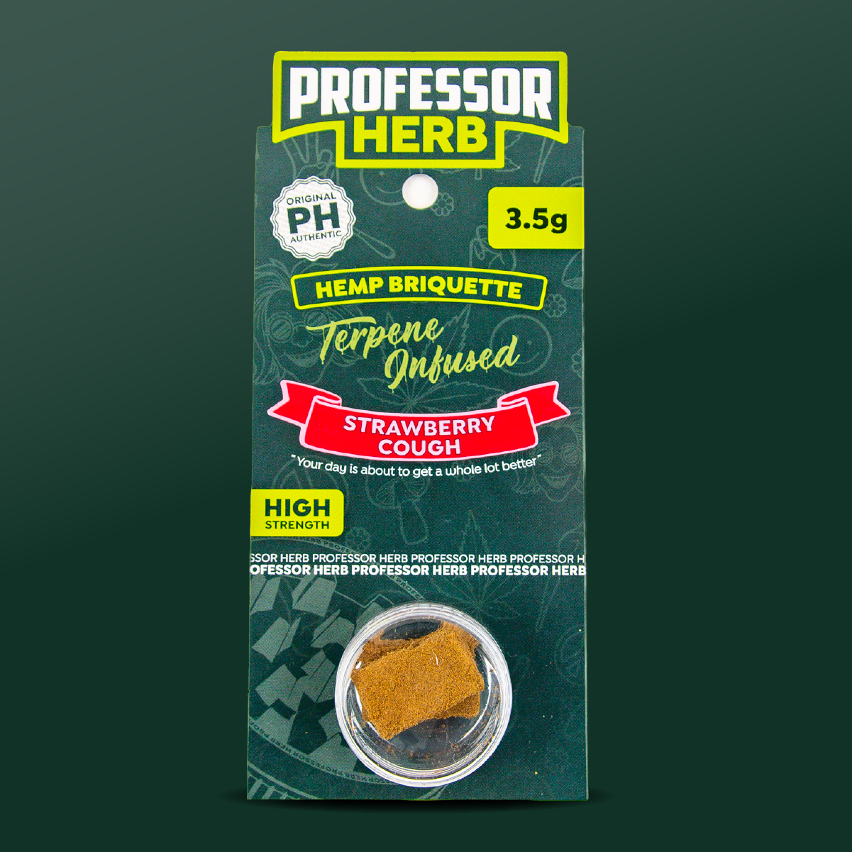 Professor Herb Hemp Briquette Hash (3.5g) x5 Pouches - Strawberry Cough