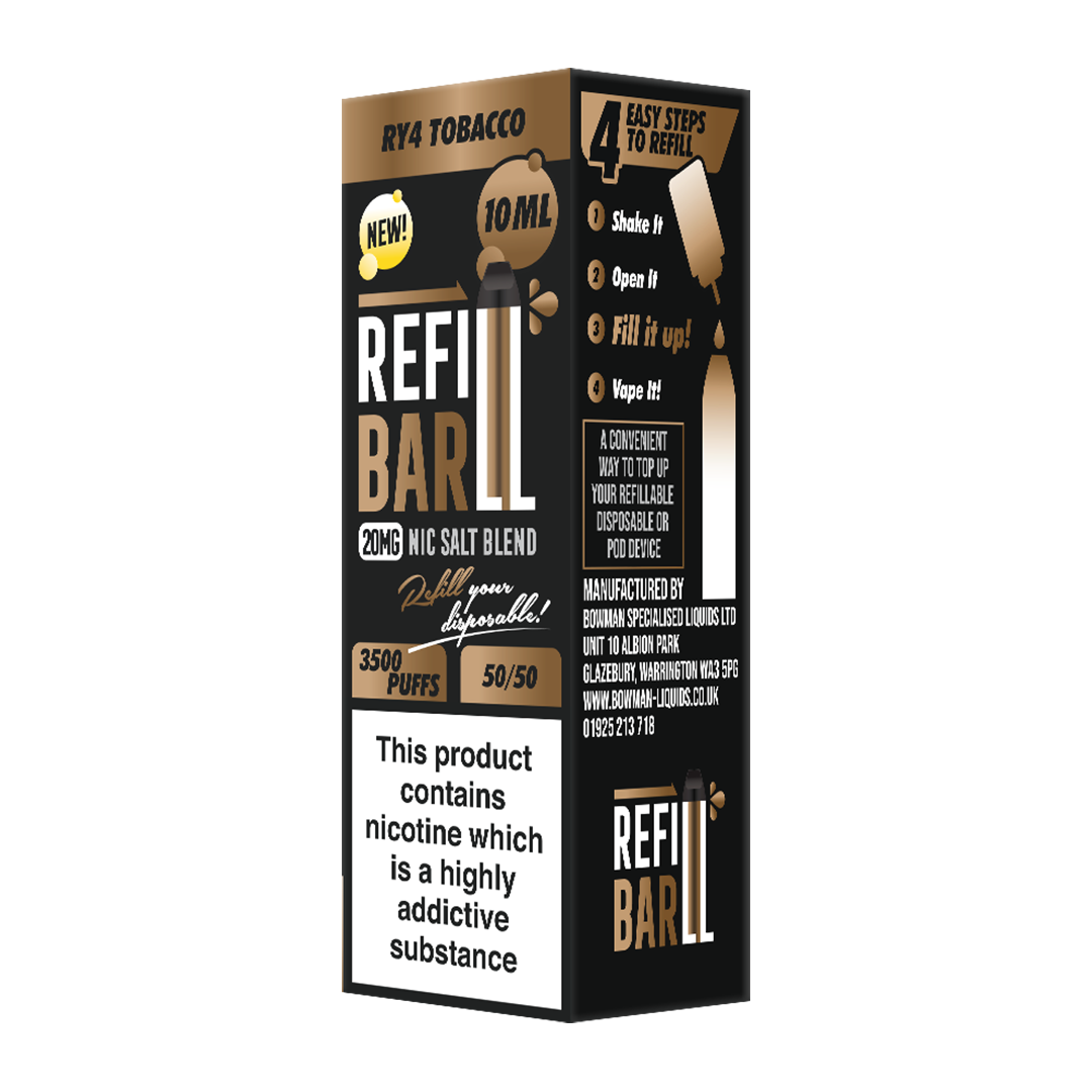 Refill Bar Salts Ry4 Tobacco 10ml 50vg - (Pack Of 10)