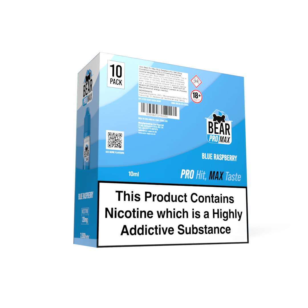 BEAR Pro MAX Salts: Blueberry Raspberry - 20mg (10 Pack)