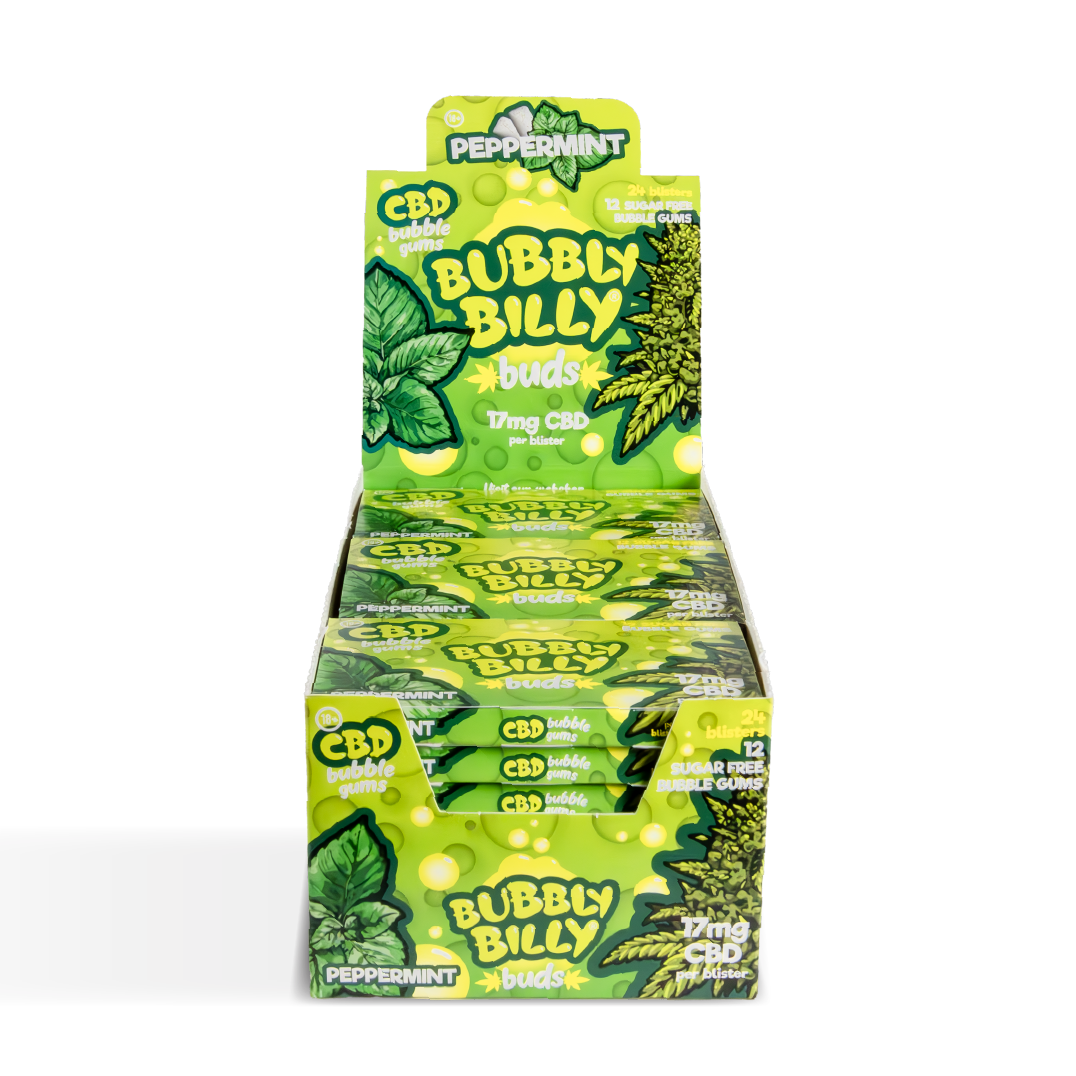 Bubbly Bully Buds CBD Chewing Gum: Peppermint - 17mg (24 Pack)