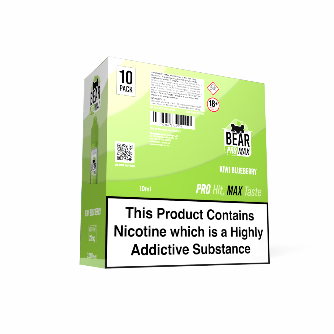 BEAR Pro MAX Salts: Kiwi Blueberry - 10mg (10 Pack)