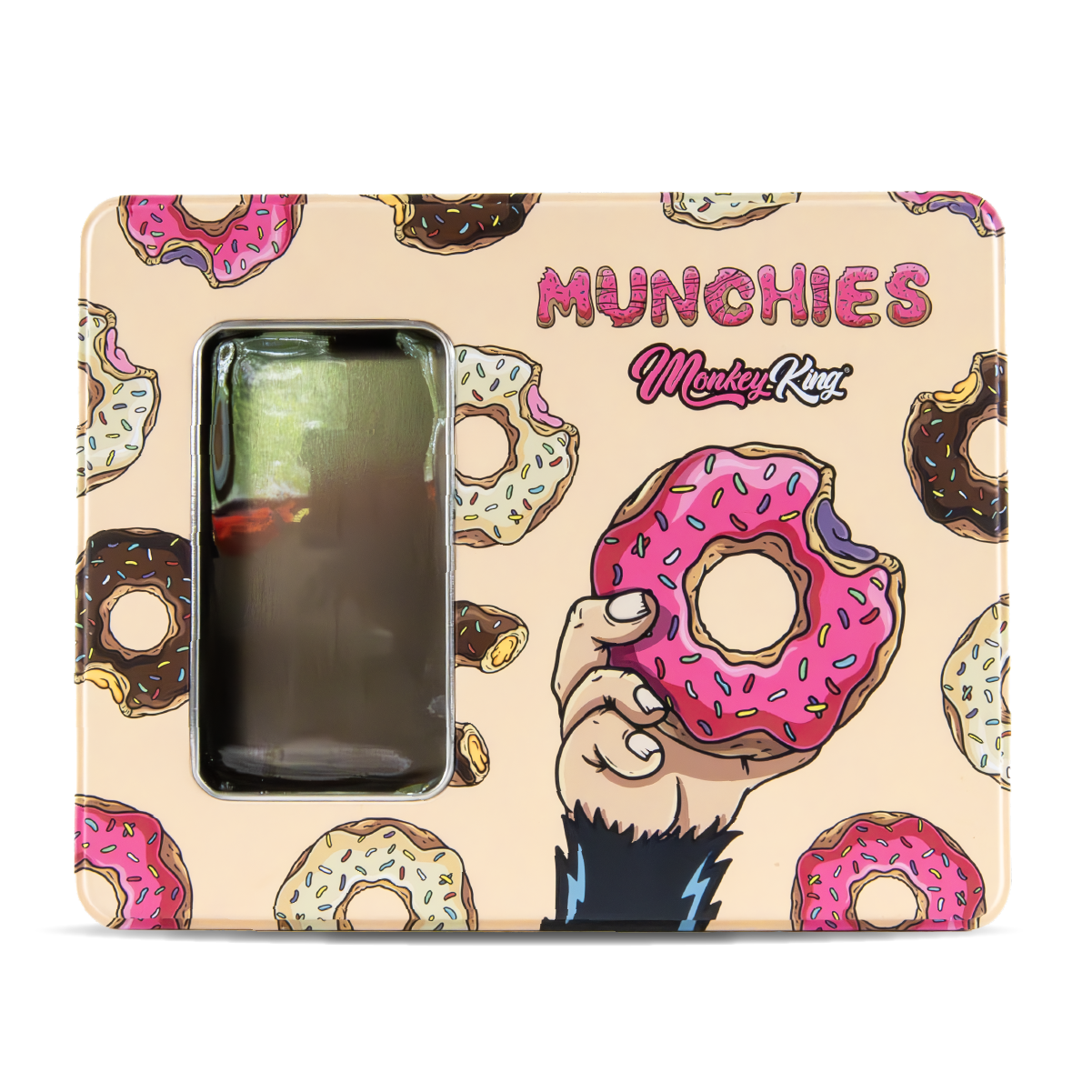 Monkey King Large Metal Boxes with Window: Munchies Doughnut Edition (Single Piece)