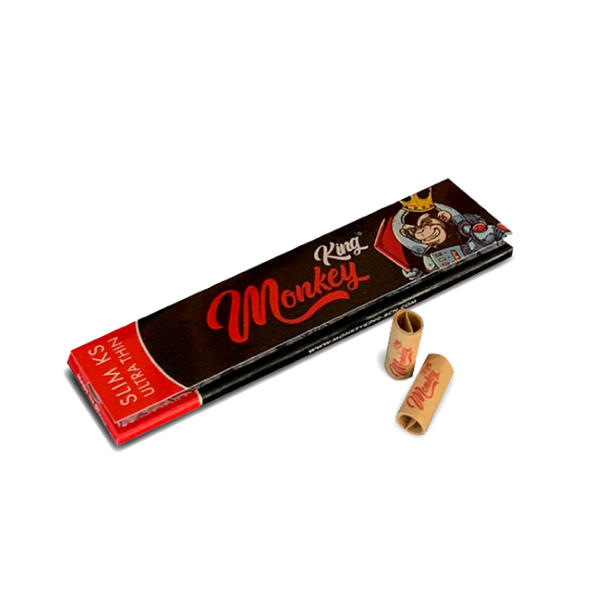 Monkey King Rolling Papers + Pre-Rolled Tips: Unbleached - King Size (12 Pack)