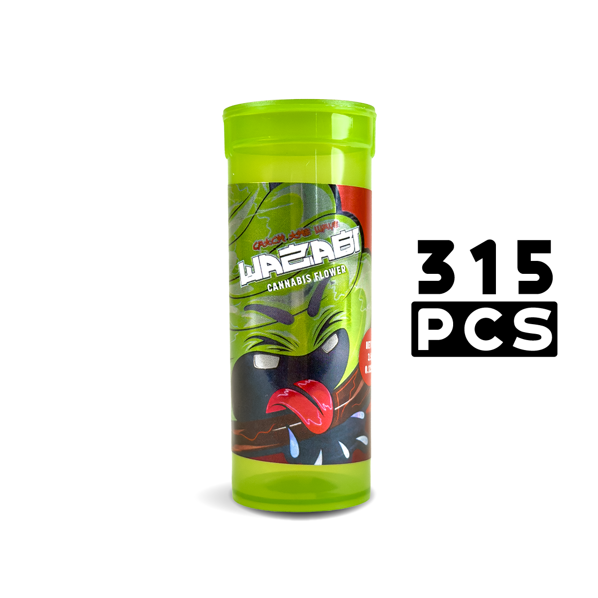 Stash Potz + Label Roll: Green Pot - Wazabi (315pcs Carton)