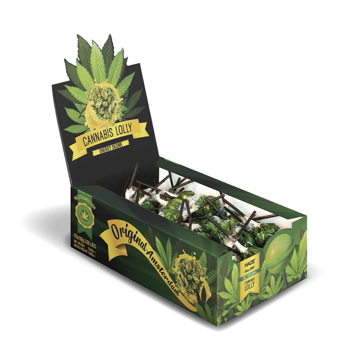 Multitrance Cannabis Lollipops: Energy Skunk (70 Pack)