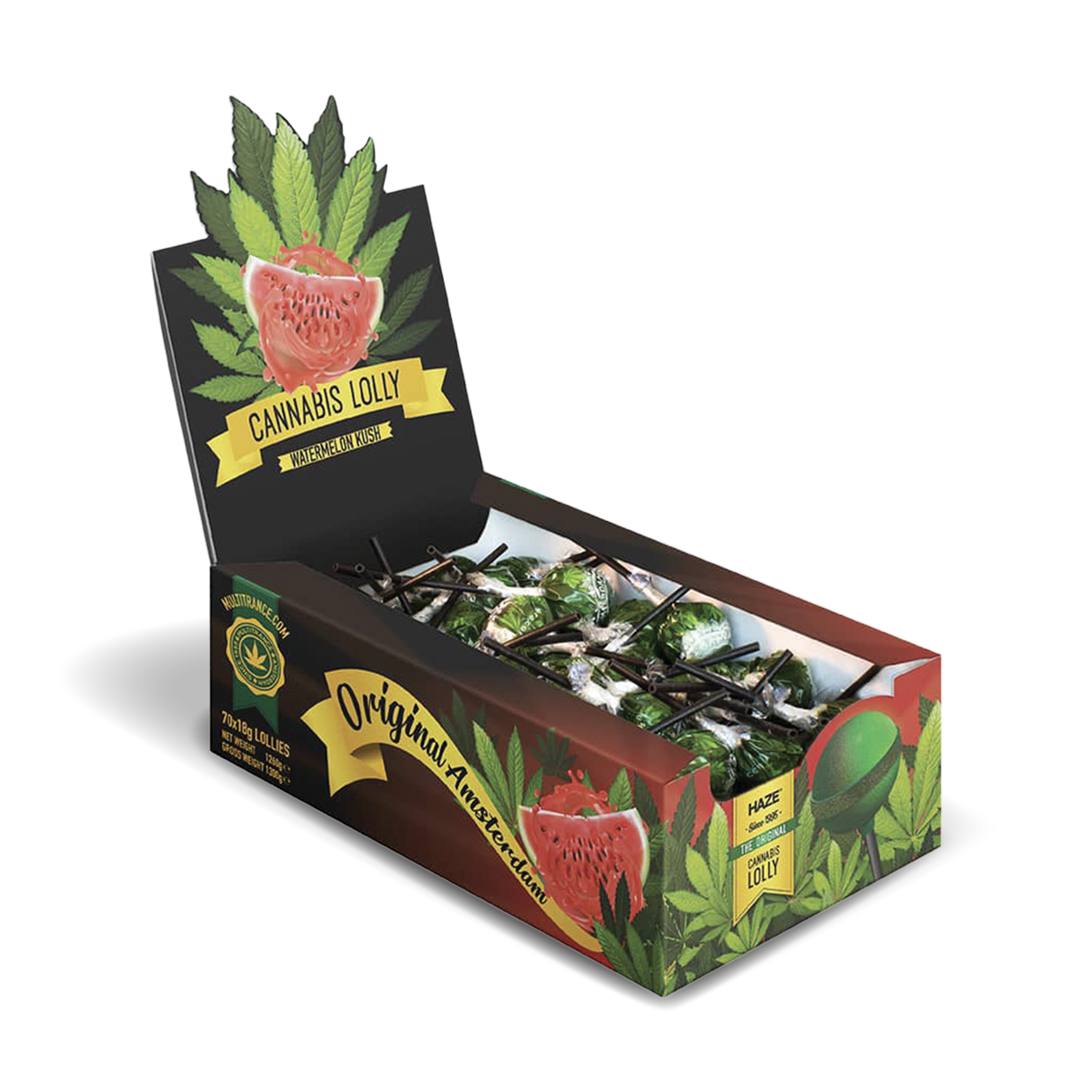Multitrance Cannabis Lollipops: Watermelon Kush (70 Pack)