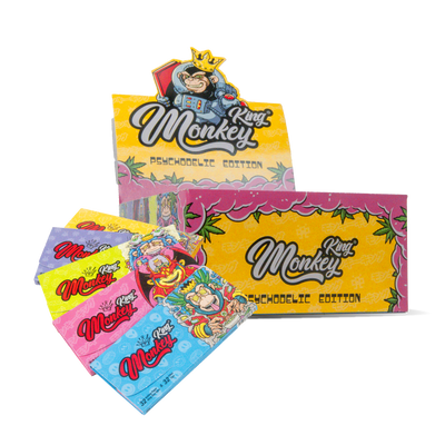 Monkey King Rolling Papers + Tips: Psychedelic Edition (24 Pack)