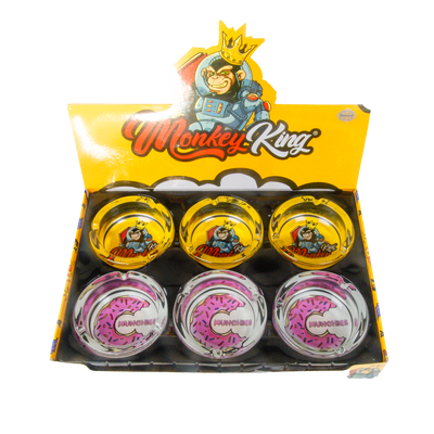 Monkey King Glass Ashtrays: Display Case (6 Pack)