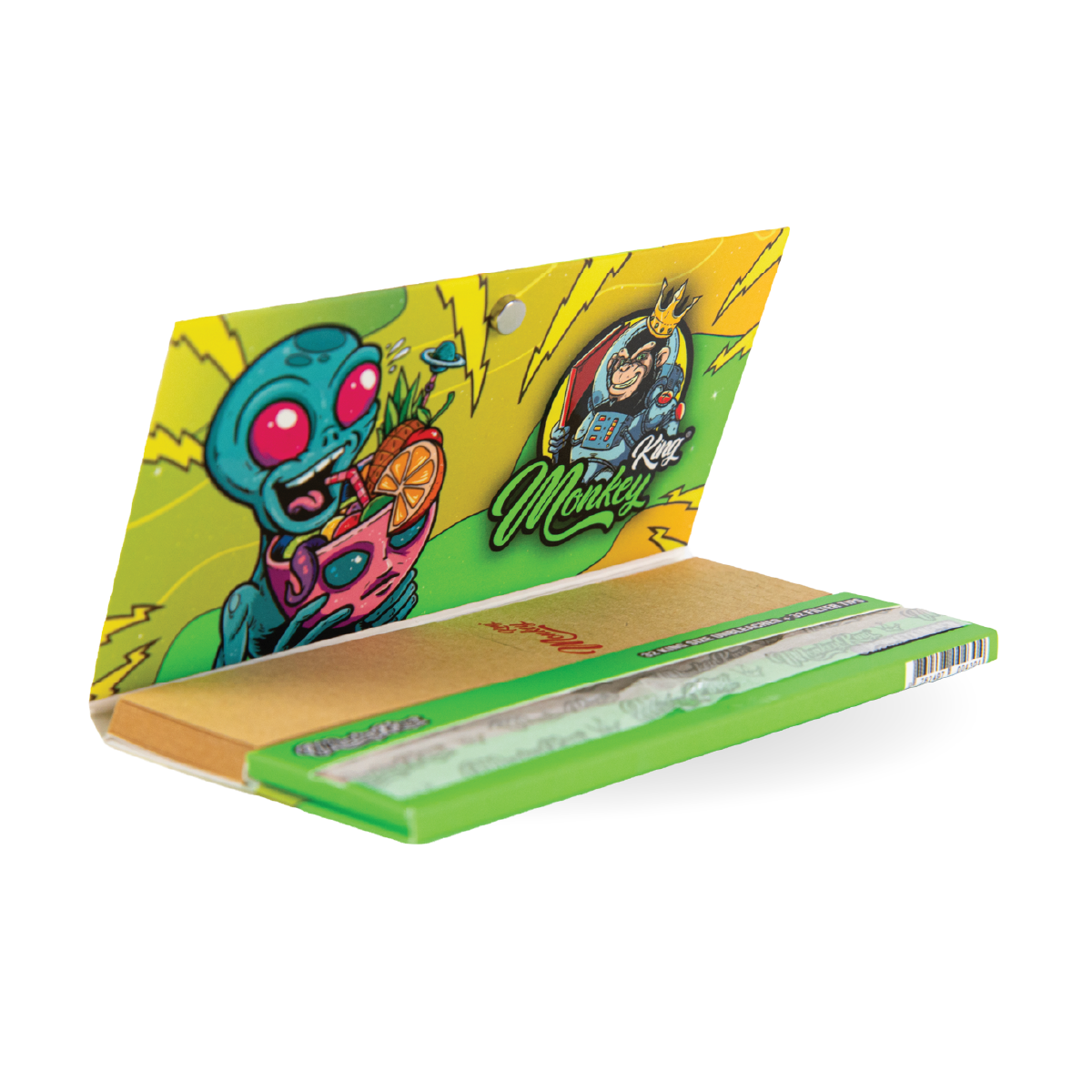 Monkey King Rolling Papers & Tips: Alien - King Size Unbleached (24 Pack)
