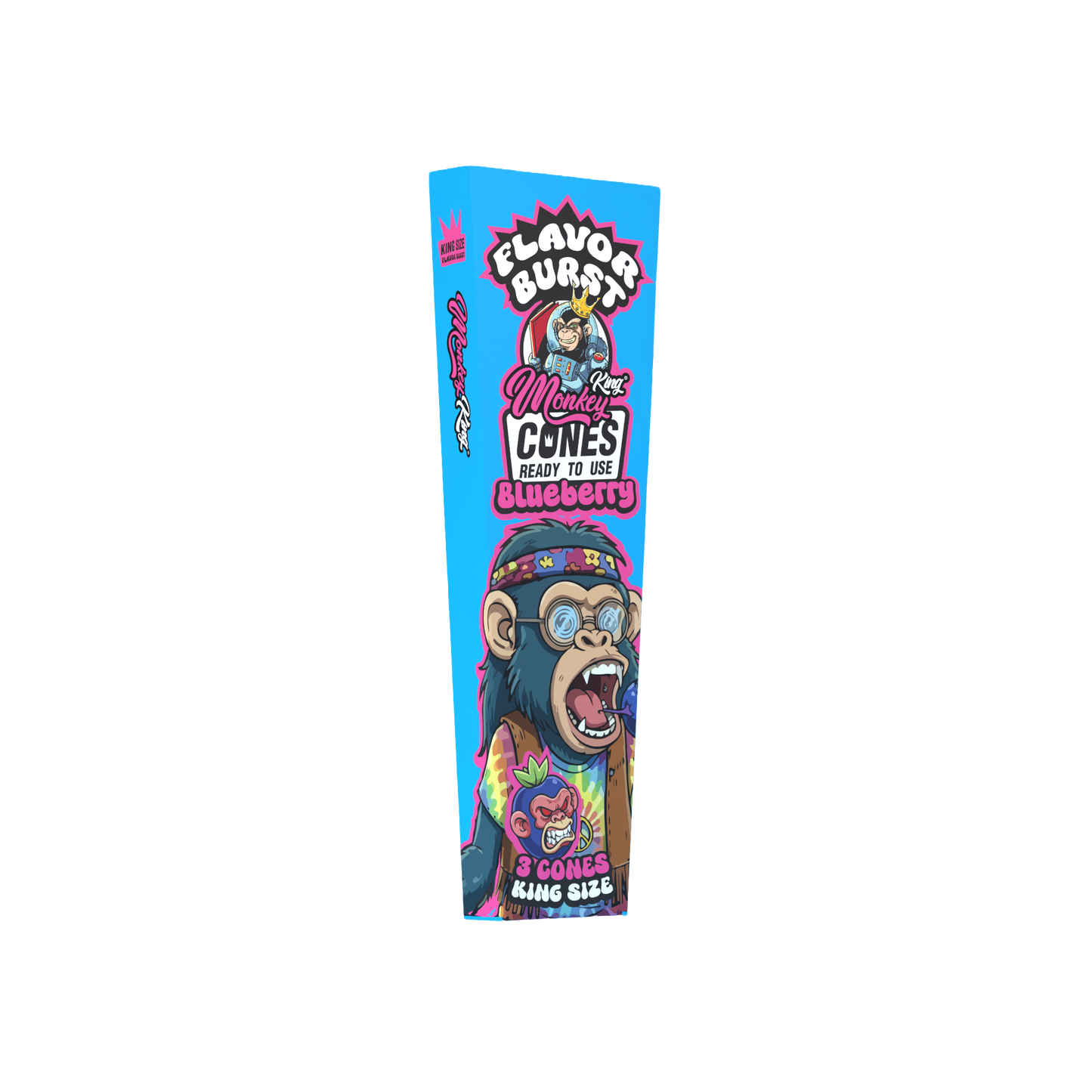 Monkey King: King Size Flavour Burst Cones (24 Pack) - Blueberry