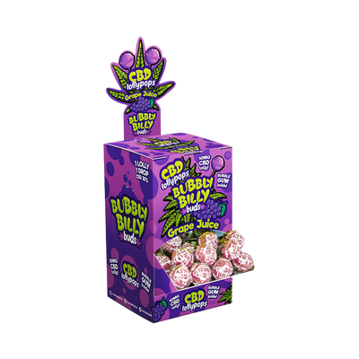 Bubbly Billy Buds CBD Lollipops: Grape Juice (100 Pack)