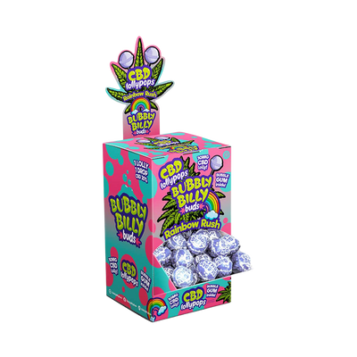 Bubbly Billy Buds CBD Lollipops: Rainbow Rush (100 Pack)