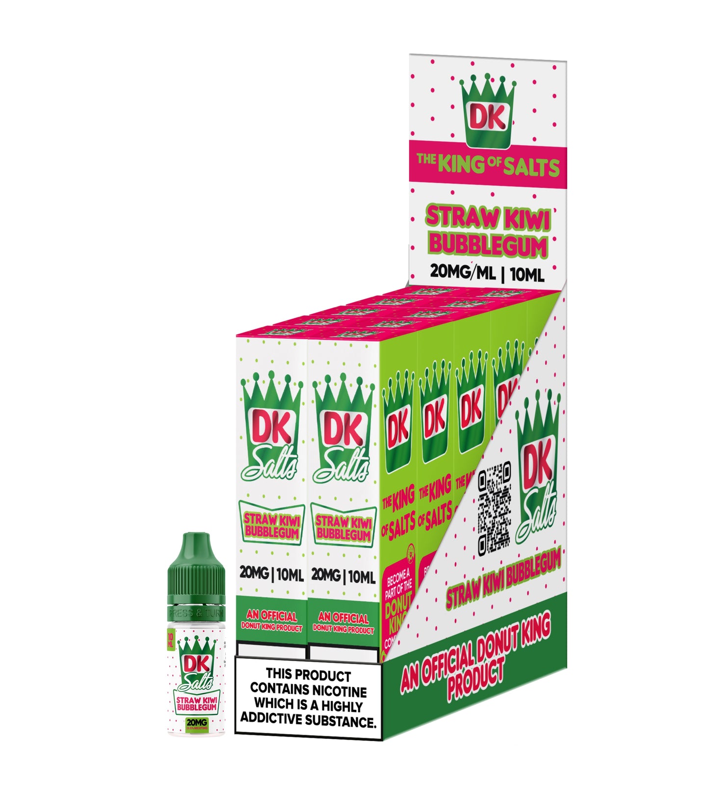 Donut King Straw Kiwi Bubblegum Vape Liquid + CDU