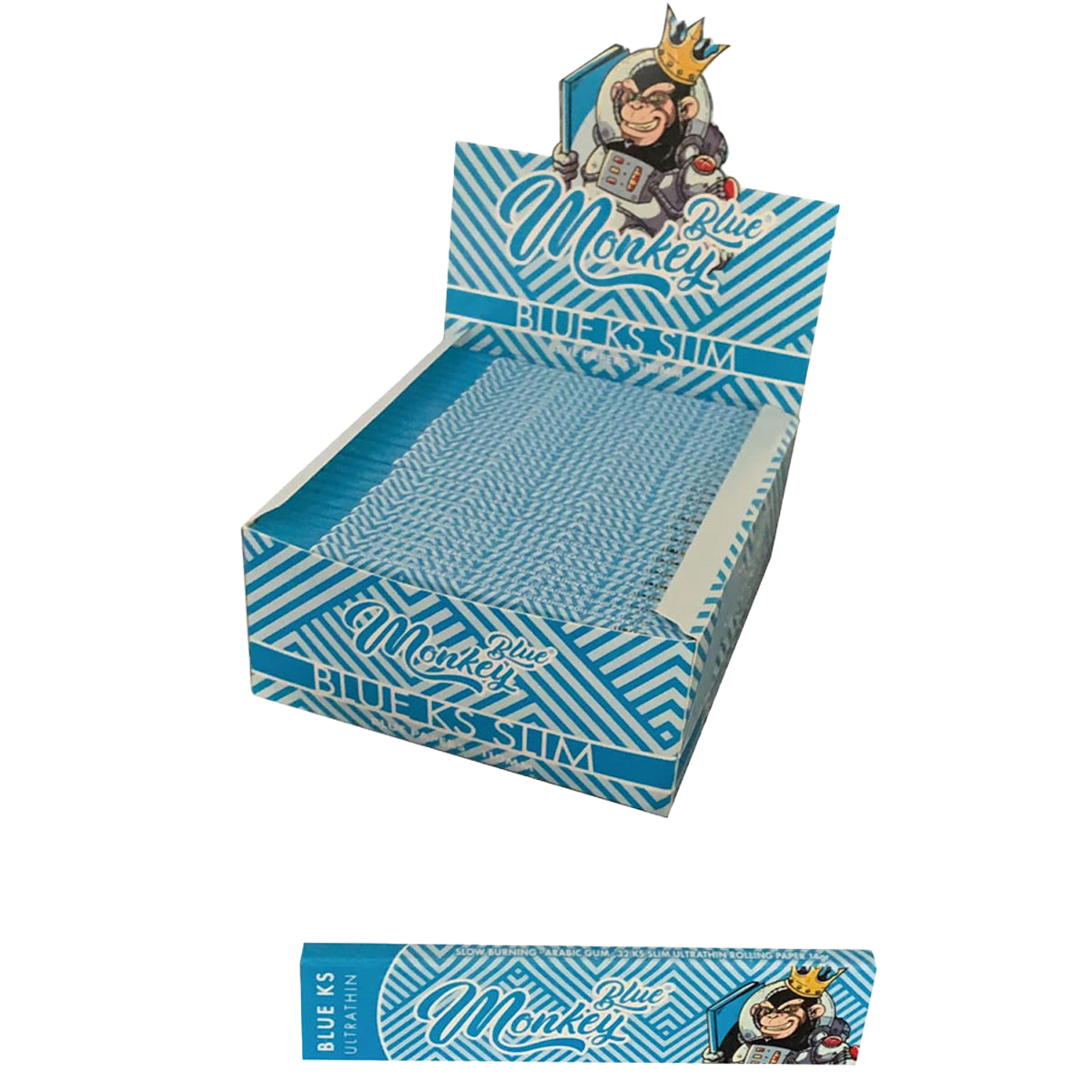 Monkey King Rolling Papers: Blue - King Size (50 Pack)