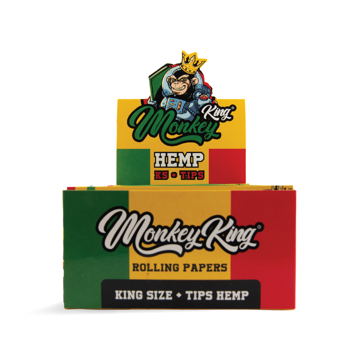Monkey King Kingsize Papers + Tips: Hemp - (24 Pack)