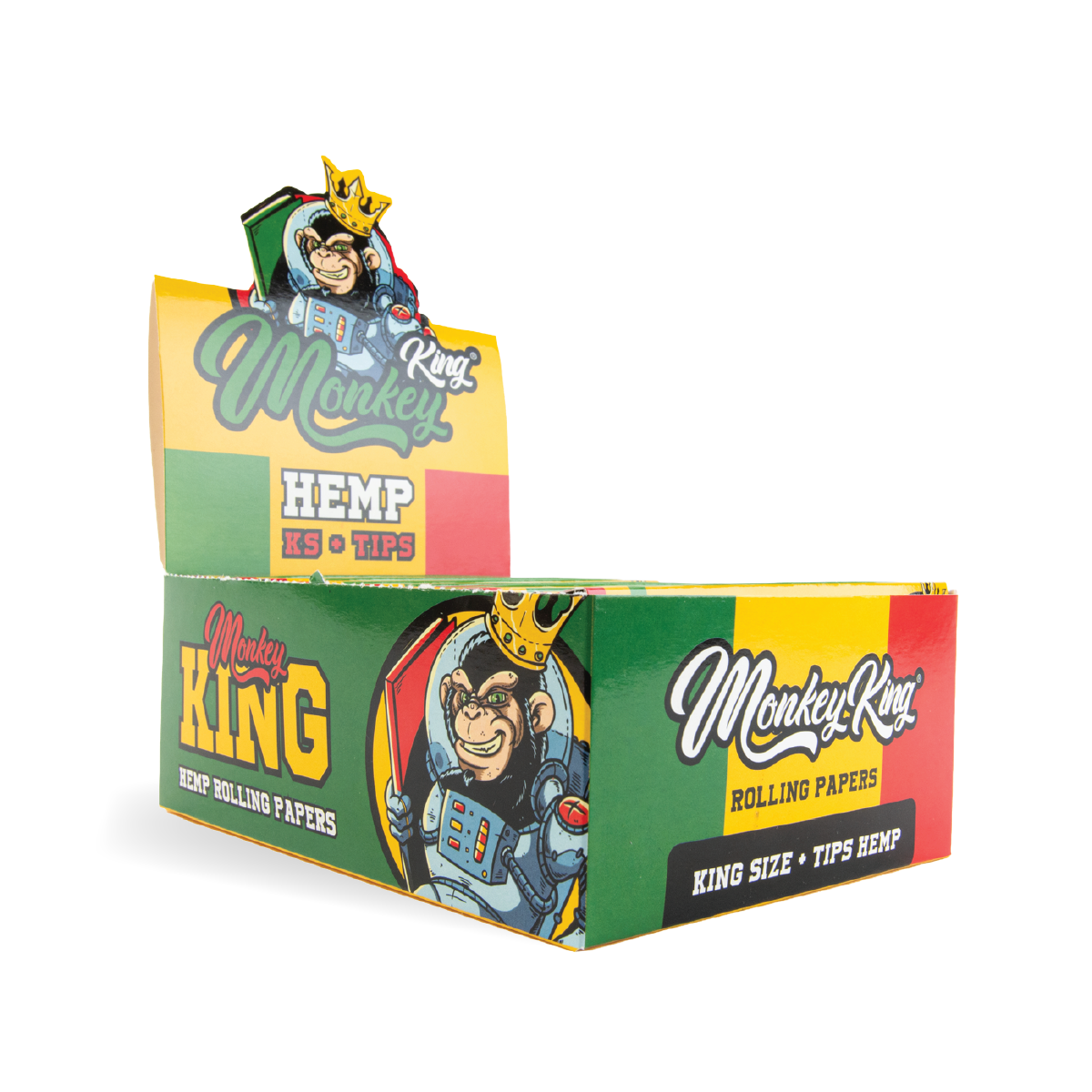 Monkey King Kingsize Papers + Tips: Hemp - (24 Pack)