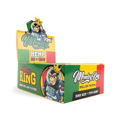 Monkey King Kingsize Papers + Tips: Hemp - (24 Pack)