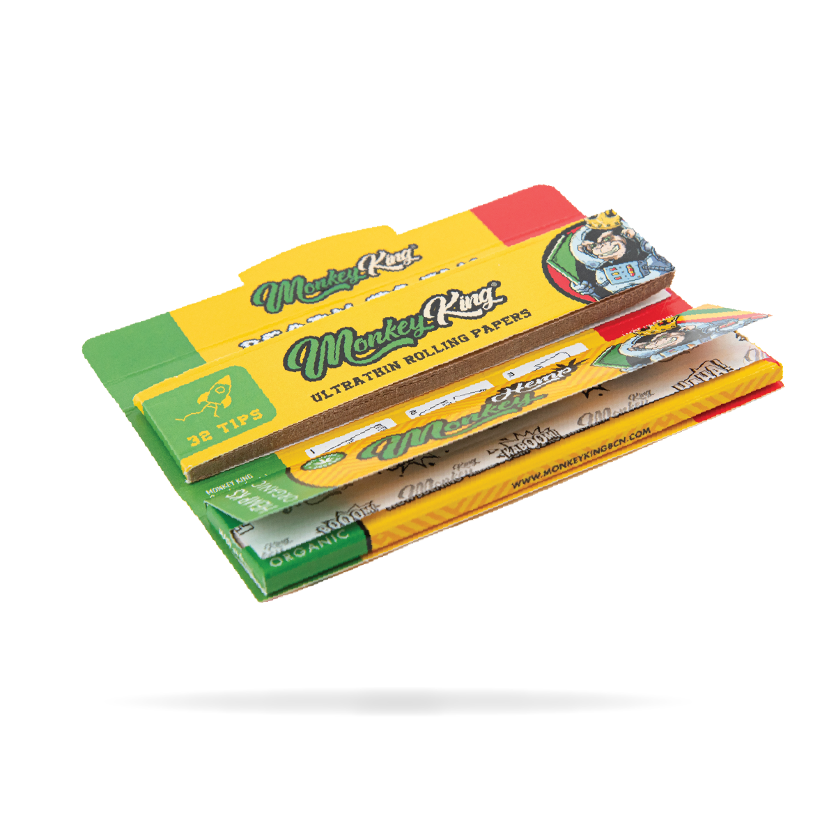 Monkey King Kingsize Papers + Tips: Hemp - (24 Pack)