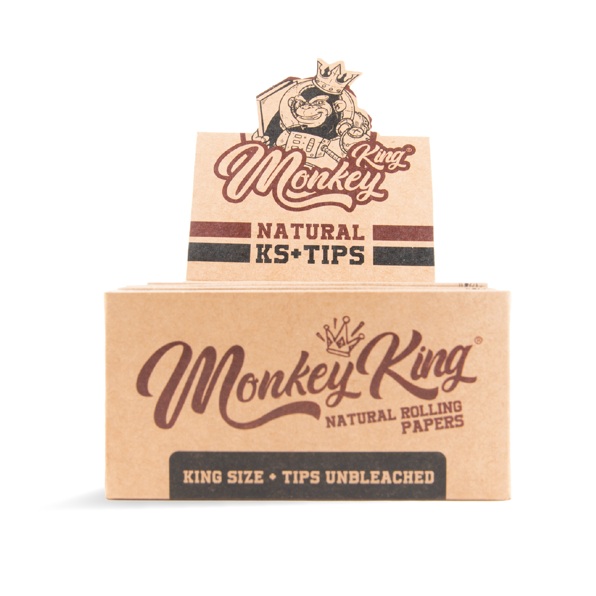 Monkey King Kingsize Papers + Tips: Natural - (24 Pack)
