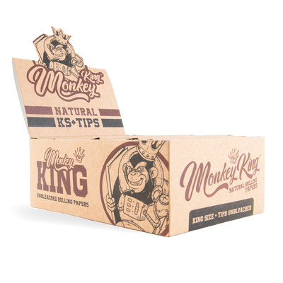 Monkey King Kingsize Papers + Tips: Natural - (24 Pack)