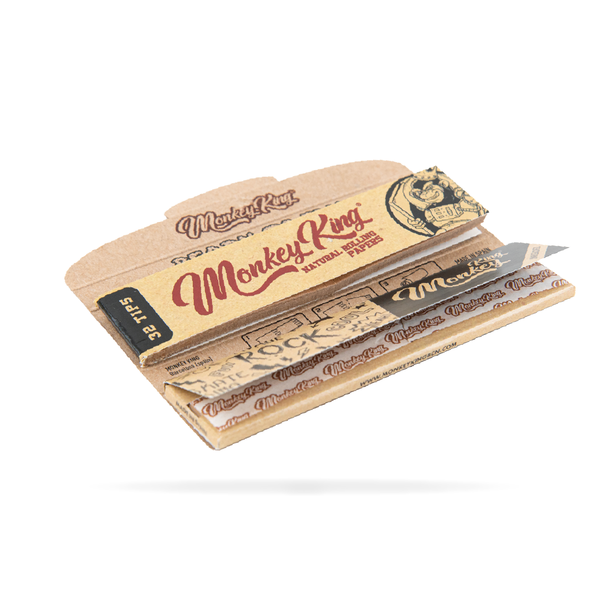 Monkey King Kingsize Papers + Tips: Natural - (24 Pack)