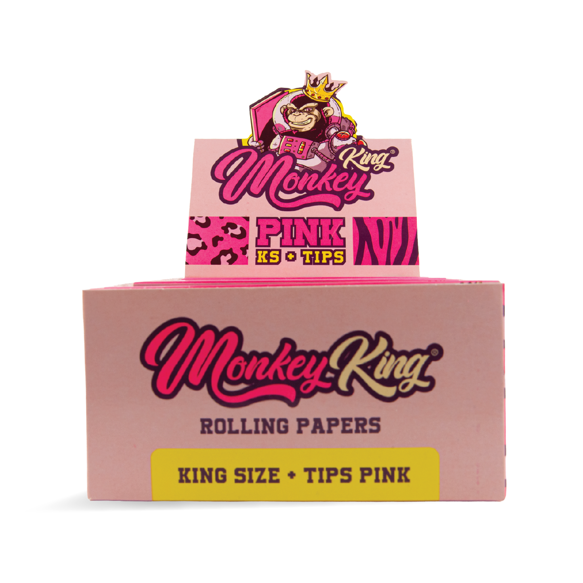 Monkey King Kingsize Papers + Tips: Pink - (30 x 24 Packs)