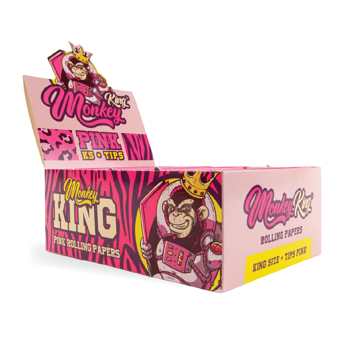 Monkey King Kingsize Papers + Tips: Pink - (30 x 24 Packs)