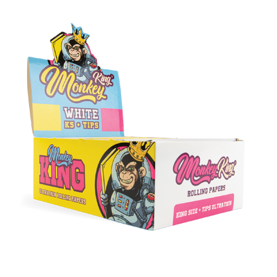 Monkey King Kingsize Papers + Tips: Ultra Thin - (24 Pack)