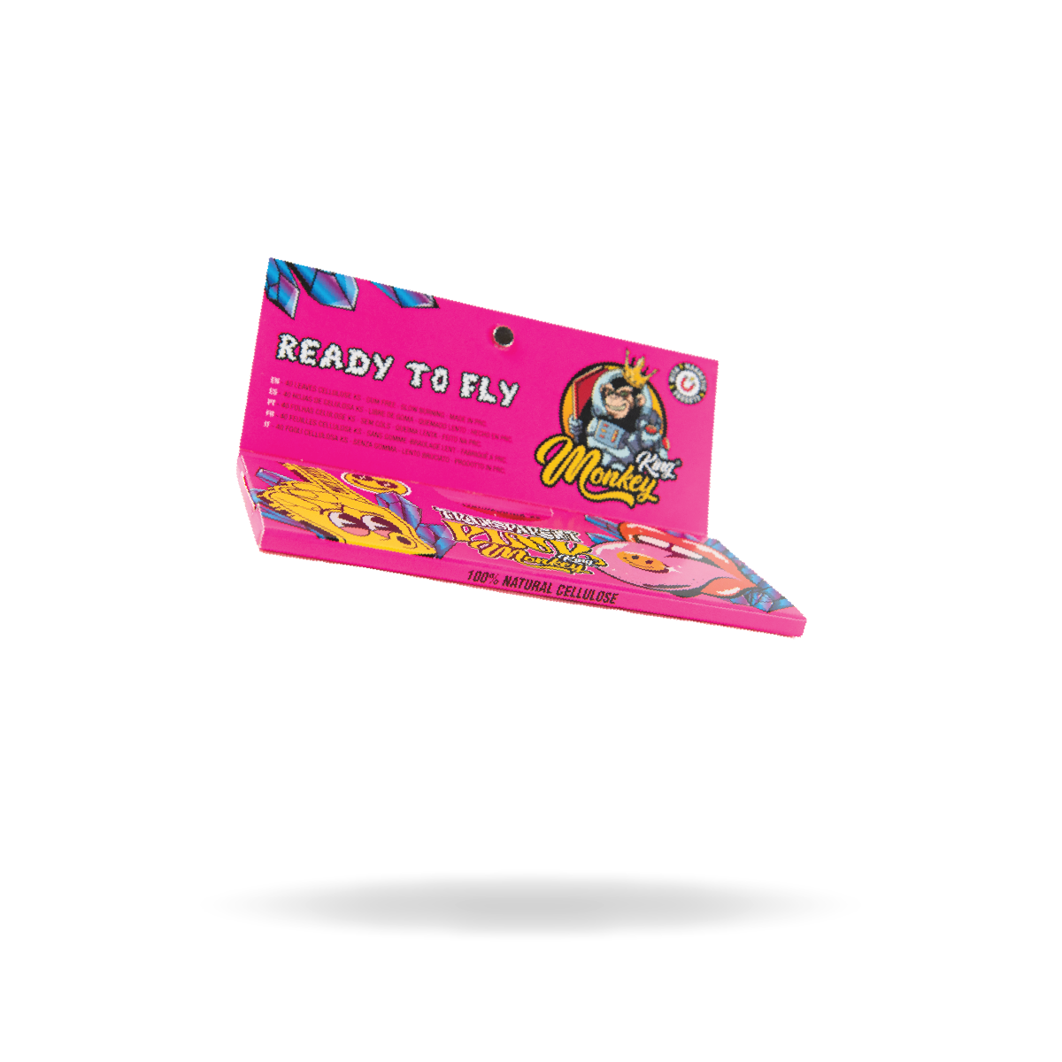 Monkey King Cellulose Wraps: Transparent Pink - King Size (24 Pack)