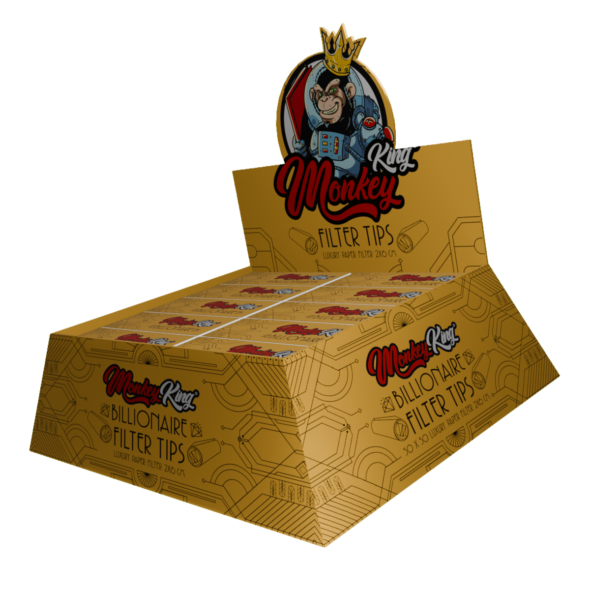 Monkey King Billionaire Filter Tips - (50 Pack)