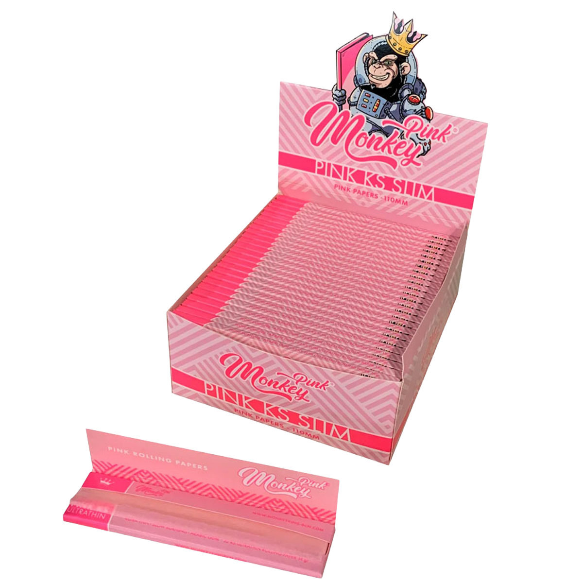 Monkey King Rolling Papers: Pink - King Size (50 Pack)
