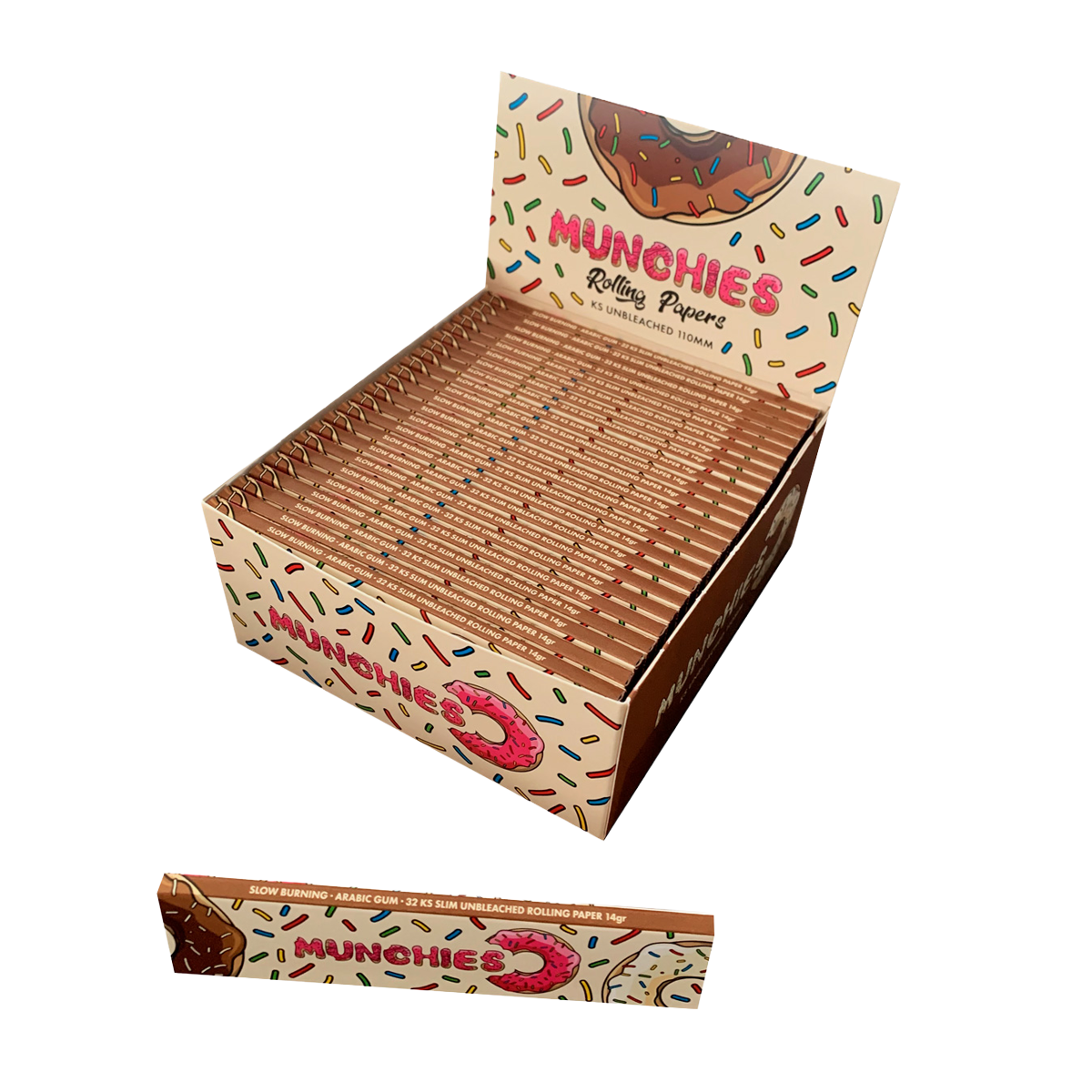 Monkey King KS Rolling Papers: Munchies Ed. - Unbleached (50 Pack)