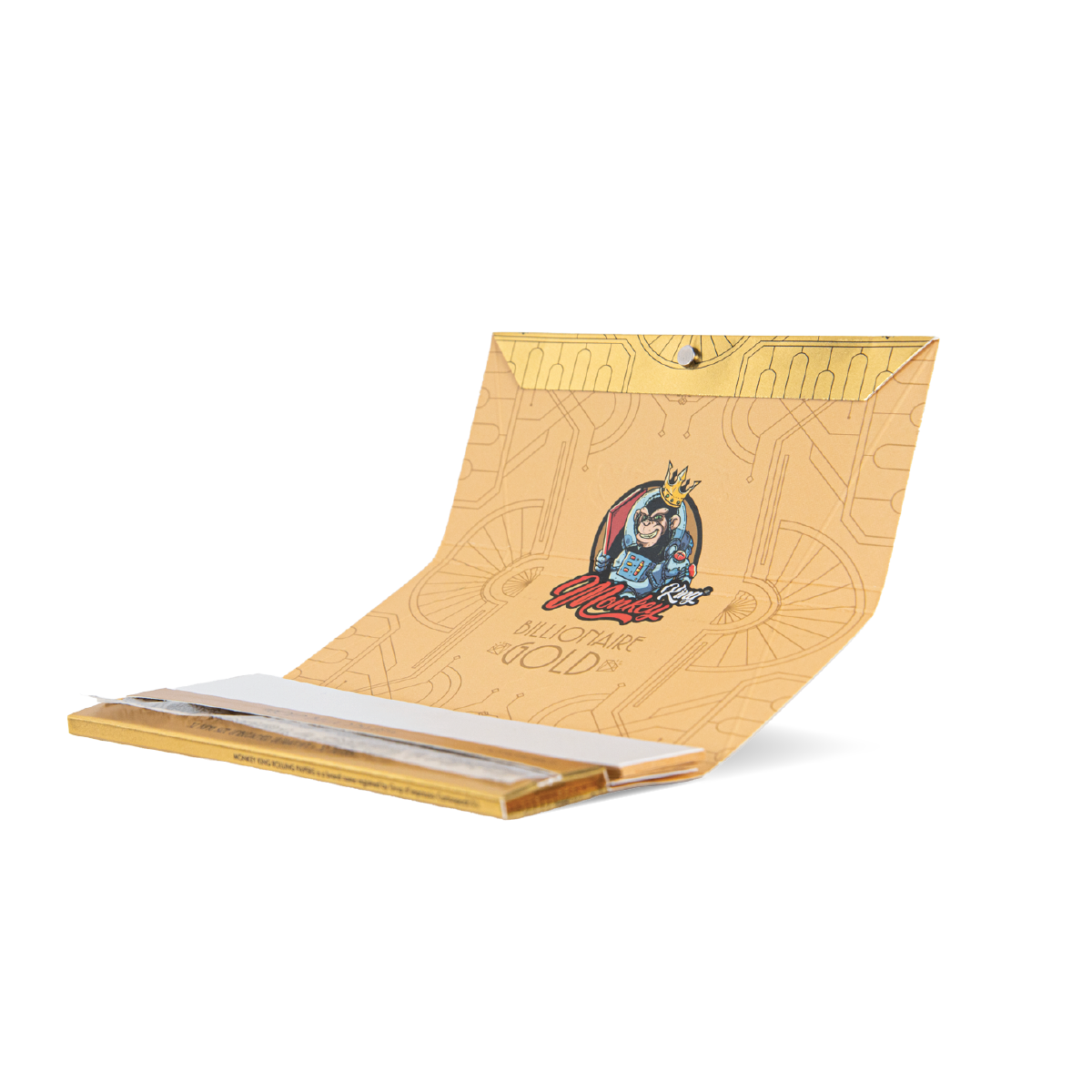 Monkey King Rolling Papers + Tips: Billionaire Gold - XL King Size (24 Pack)