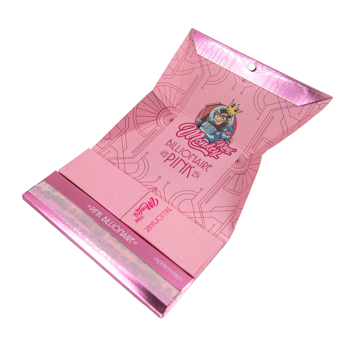 Monkey King Rolling Papers + Tips: Billionaire Pink - King Size (24 Pack)