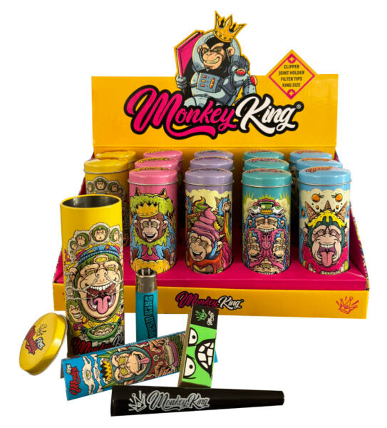 Monkey King Mixed Smoking Gift Set: Round Tin Ed. (15 Pack) – Blazed Distro