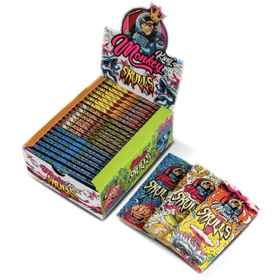 Monkey King Skulls Magnet lock Unbleached Papers & Tips (24 Pack)