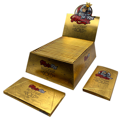 Monkey King Rolling Papers + Tips: Billionaire Gold - King Size (24 Pack)