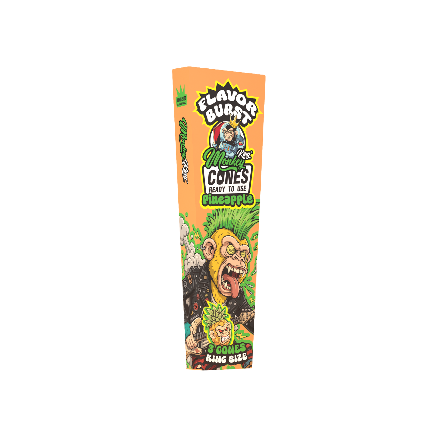 Monkey King: King Size Flavour Burst Cones (24 Pack) - Pineapple