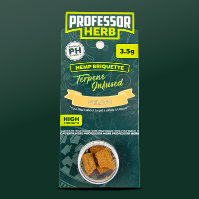 Professor Herb Hemp Briquette Hash (3.5g) x5 Pouches - Gelato