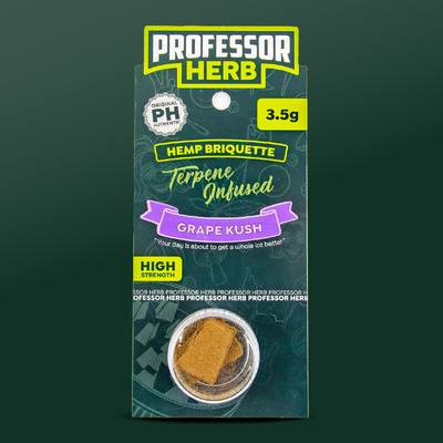 Professor Herb Hemp Briquette Hash (3.5g) x5 Pouches - Grape Kush