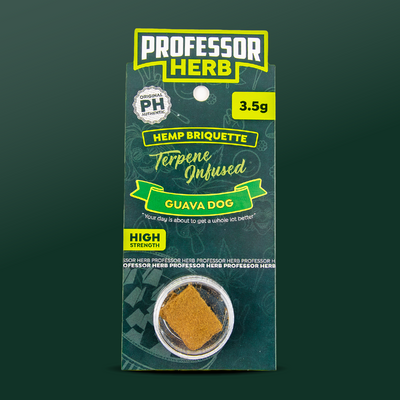 Professor Herb Hemp Briquette Hash (3.5g) x5 Pouches - Guava Dog