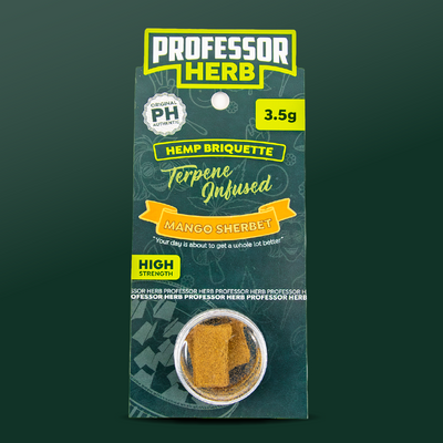 Professor Herb Hemp Briquette Hash (3.5g) x5 Pouches - Mango Sherbet