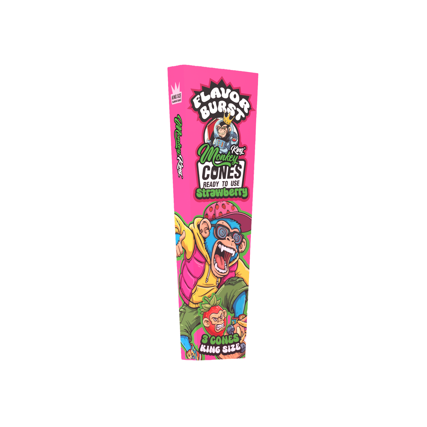 Monkey King: King Size Flavour Burst Cones (24 Pack) - Strawberry