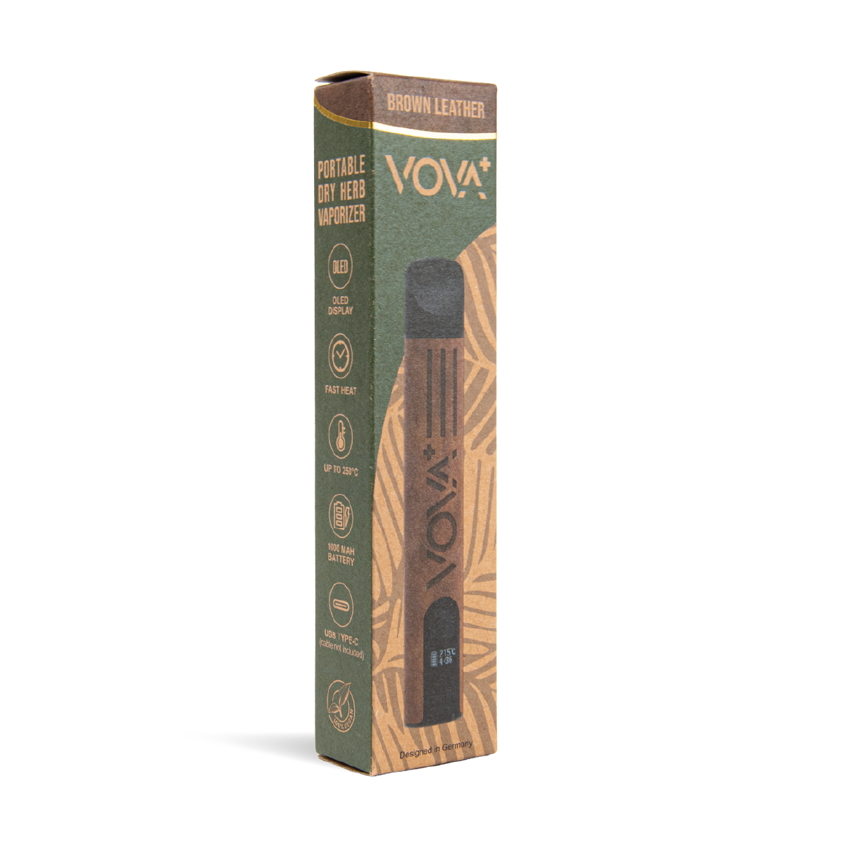 VOVA+ Plus Volks Dry Herb Vaporizers: Brown Leather (10 Pack)