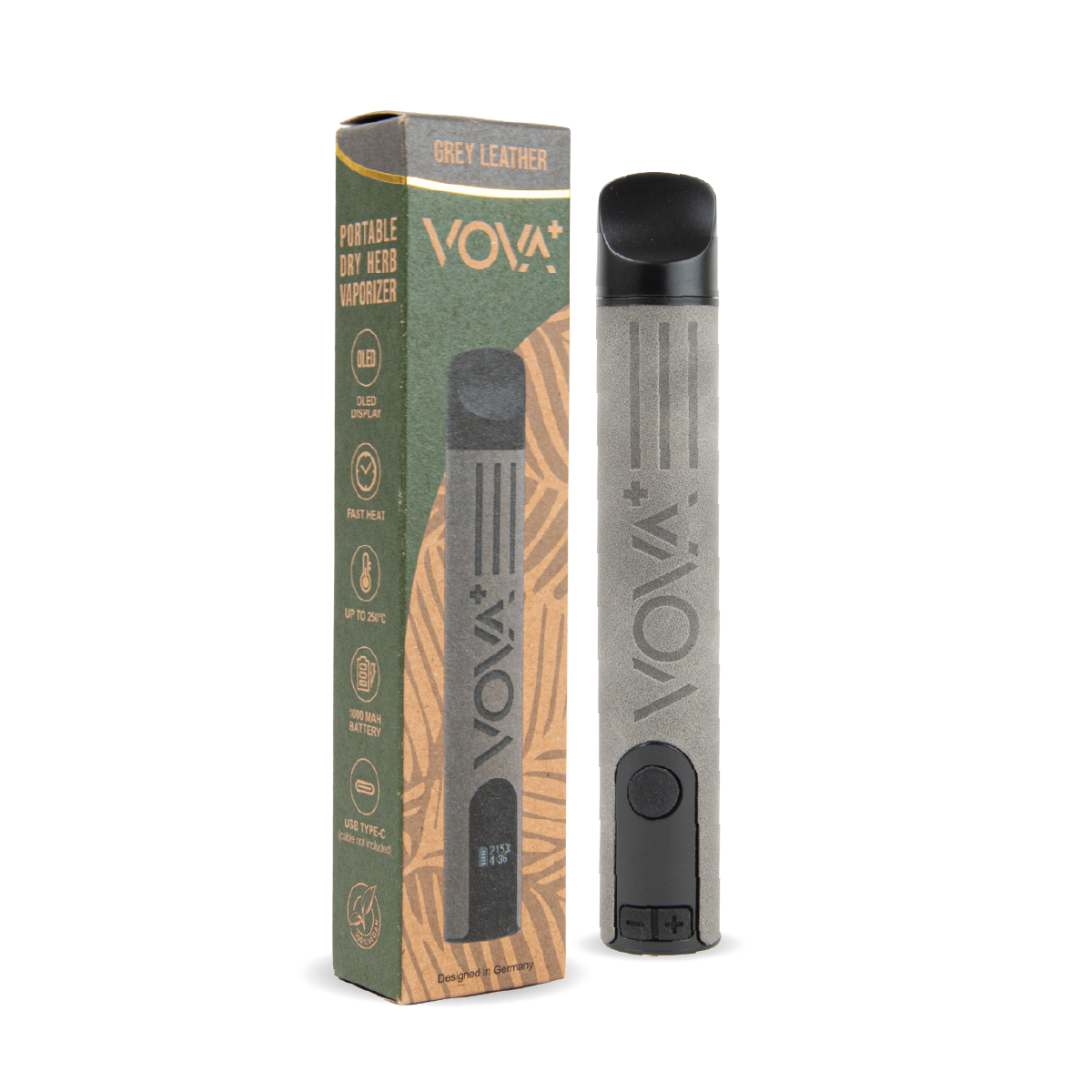 VOVA+ Plus Volks Dry Herb Vaporizers: Grey Leather (10 Pack)