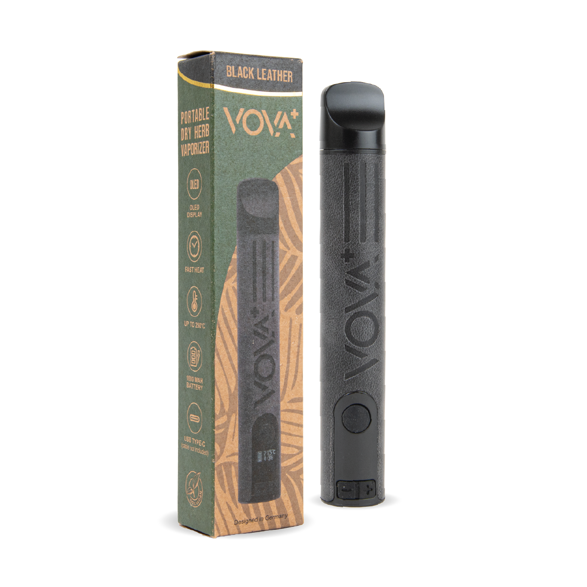 VOVA+ Plus Volks Dry Herb Vaporizers: Black Leather (10 Pack)