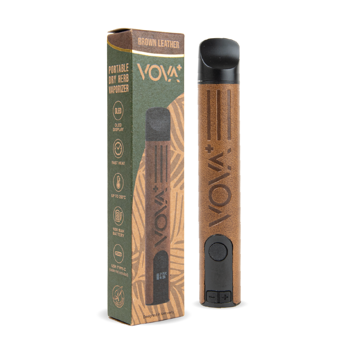 VOVA+ Plus Volks Dry Herb Vaporizers: Brown Leather (10 Pack)